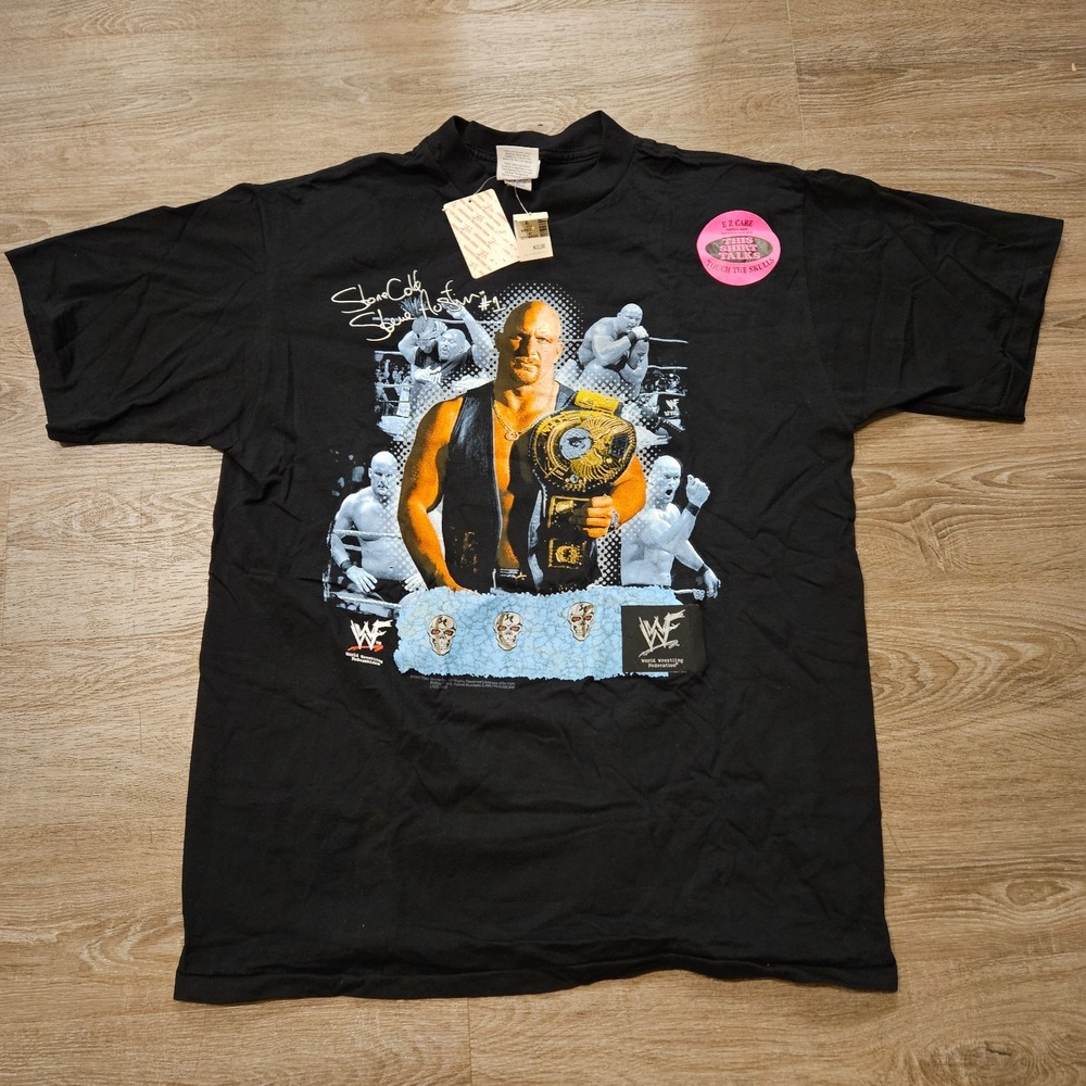 Vintage 1998 WWF Stone Cold Steve Austin Talking Shirt XL Wild Oats NWT
